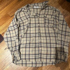 Adika Tan and black Plaid flannel